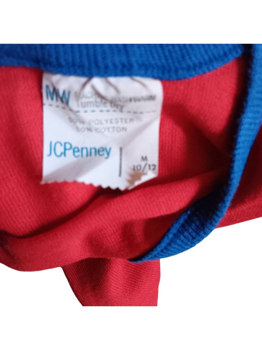 Vintage Boys 10 Tank Top Single Stitch JCPenney Red/Blue 1970's Jogger Thin